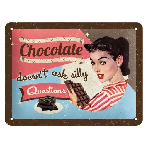 Nostalgic Art 15x20cm Small Wall Hanging Metal Sign Chocolate Home/Office Decor