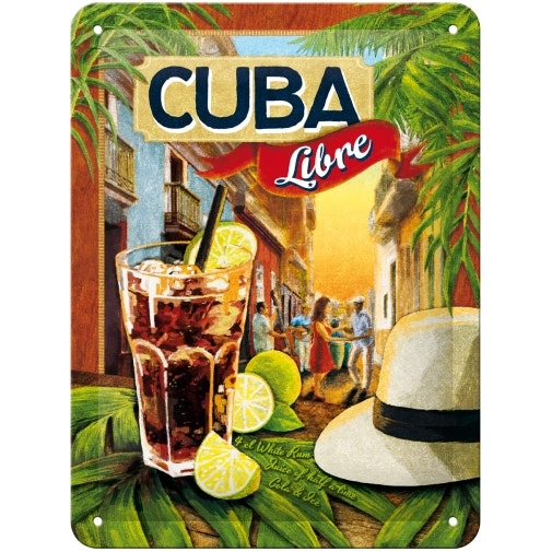 Nostalgic Art 15x20cm Small Wall Hanging Metal Sign Cuba Libre Home/Cafe Decor