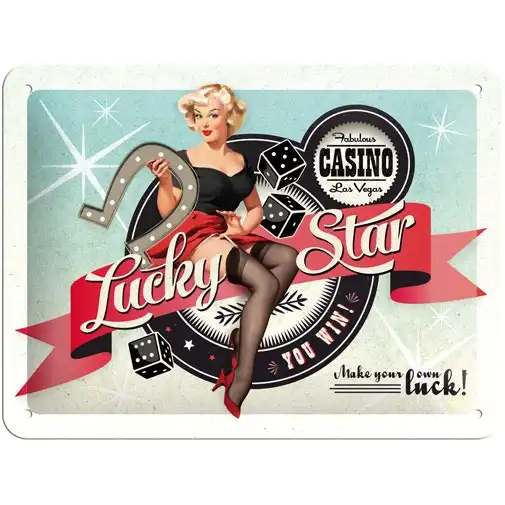 Nostalgic Art 15x20cm Small Wall Hanging Metal Sign Lucky Star Home/Cafe Decor
