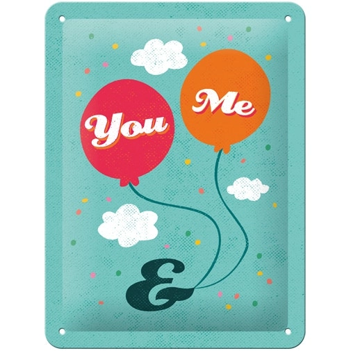 Nostalgic Art 15x20cm Small Wall Hanging Metal Sign You & Me Home/Cafe Decor