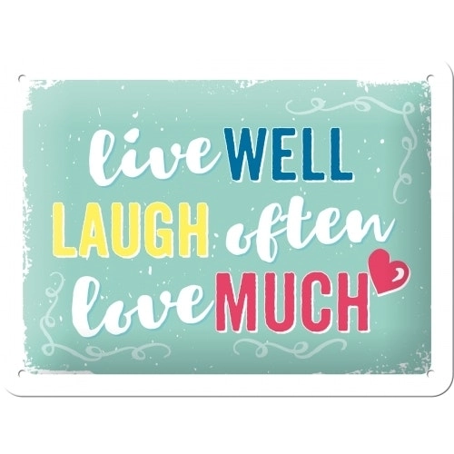 Nostalgic Art 15x20cm Small Wall Hanging Metal Sign Live Laugh Love Home Decor