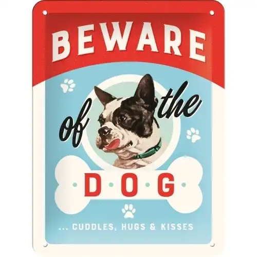 Nostalgic Art 15x20cm Small Wall Hanging Metal Sign Beware of the Dog Home Decor