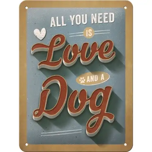 Nostalgic Art 15x20cm Small Wall Hanging Metal Sign Love Dog Home/Cafe Decor