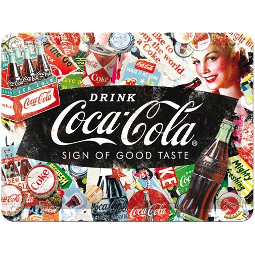 Nostalgic Art 15x20cm Small Wall Hanging Metal Sign Coca-Cola Collage Home Decor