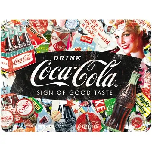 Nostalgic Art 15x20cm Small Wall Hanging Metal Sign Coca-Cola Collage Home Decor