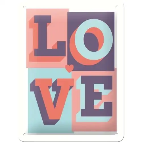 Nostalgic Art 15x20cm Small Wall Hanging Metal Sign LOVE Home/Cafe Office Decor