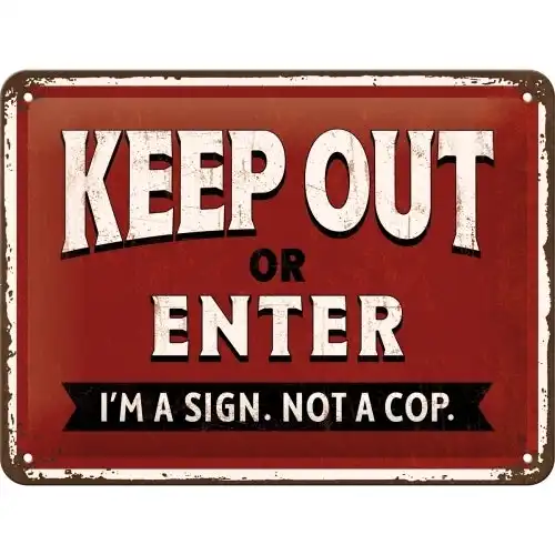 Nostalgic Art 15x20cm Small Wall Hanging Metal Sign Keep Out or Enter Home Decor