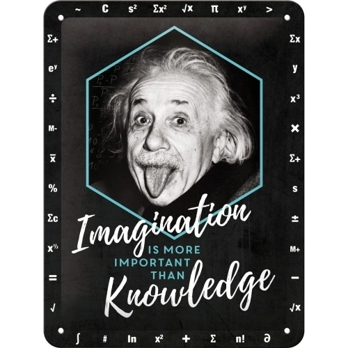 Nostalgic Art 15x20cm Small Wall Hanging Sign Einstein Imagination & Knowledge