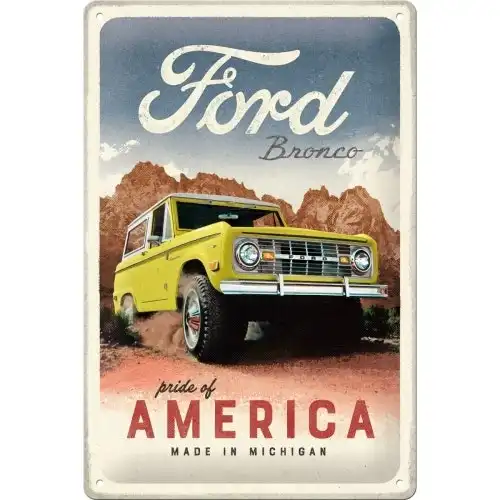 Nostalgic Art Medium Sign 20x30cm Metal Wall Decor Ford Bronco Pride Of America