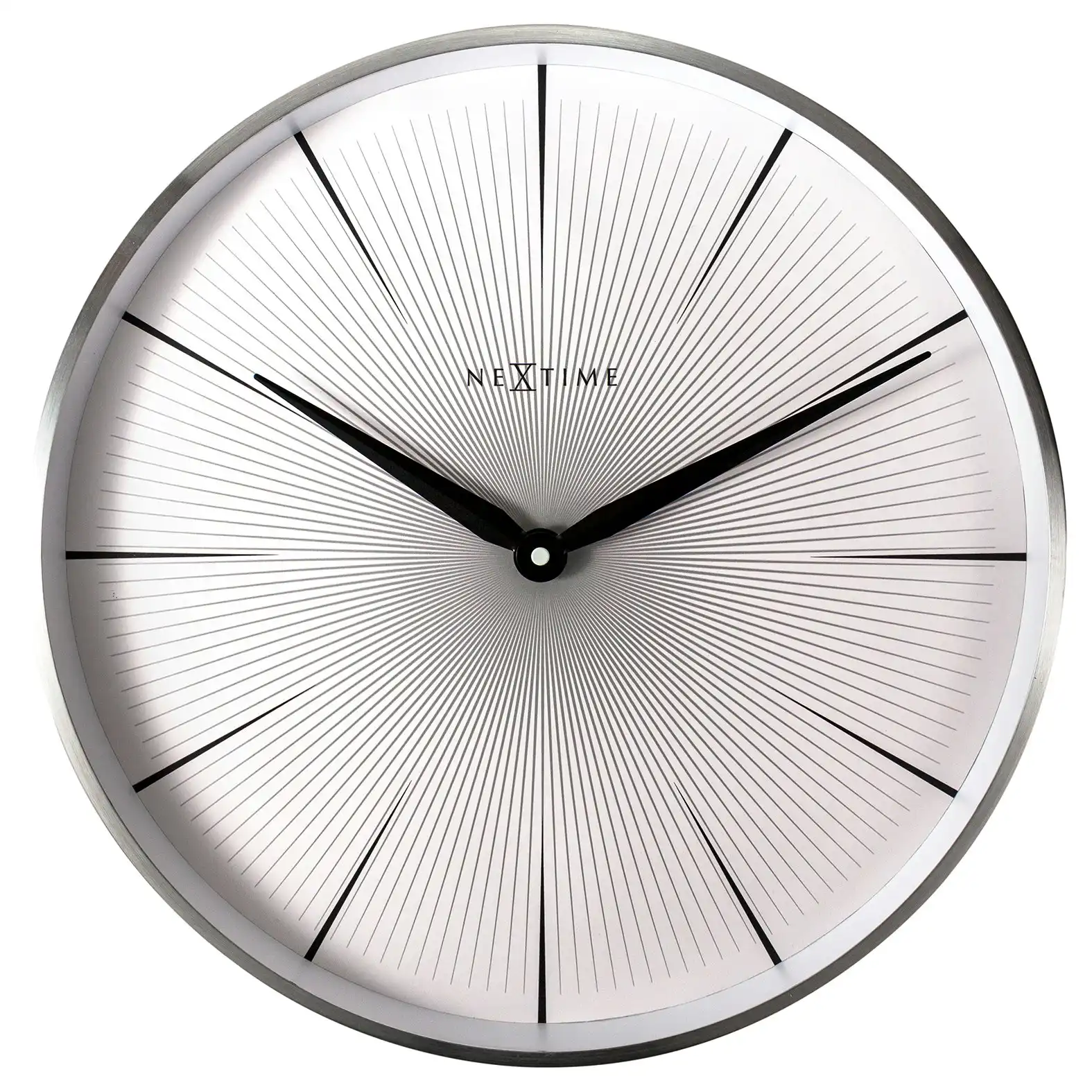 NeXtime 40cm 2 Seconds Silent Non-Ticking Round Analogue Metal Wall Clock White