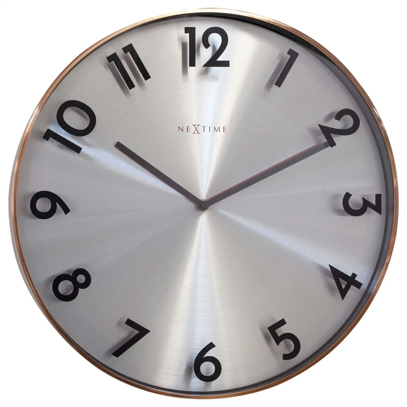 NeXtime Reflection 40cm Silent Wall Clock Hanging Round Home/Office Decor Copper