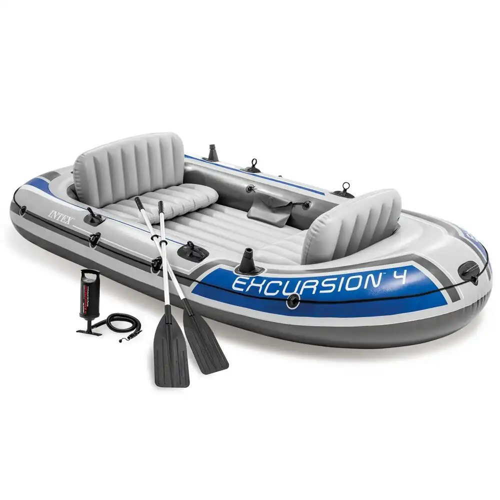Intex 315cm Excursion 4 Person Inflatable Boat w/Oars Set Sports Raft River/Lake