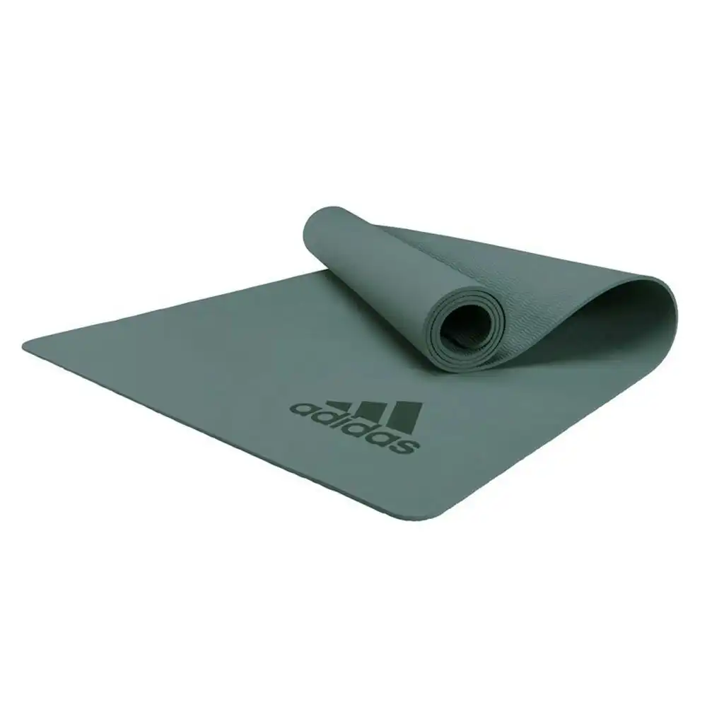 Adidas Premium Yoga/Pilates Mat 5mm Exercise Training/Fitness Workout Raw Green