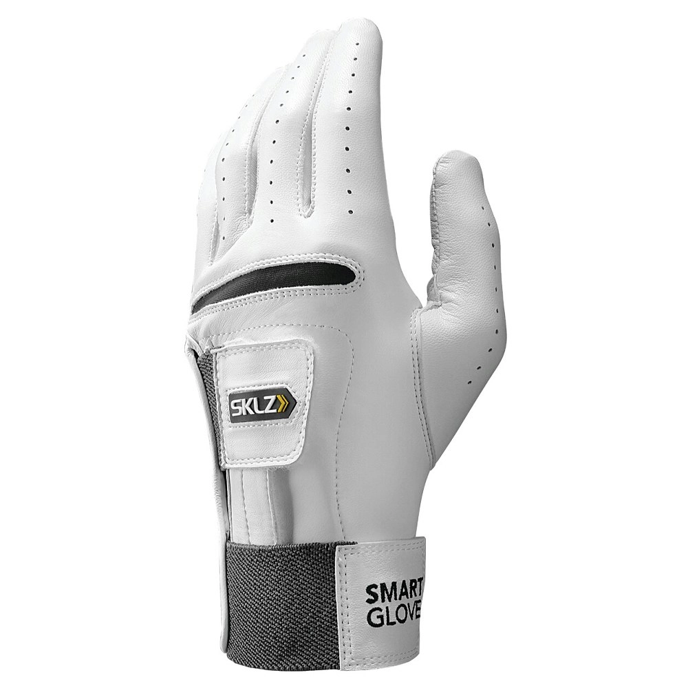 SKLZ Smart Lambskin Left-Handed Golf Glove Training Large White w/Wrist Guide