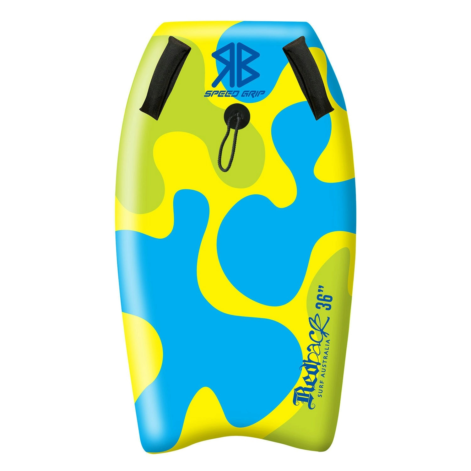 Redback Speed Grip 36" Bodyboard w/Padded Handles Beach Surf Boogie Board Yellow