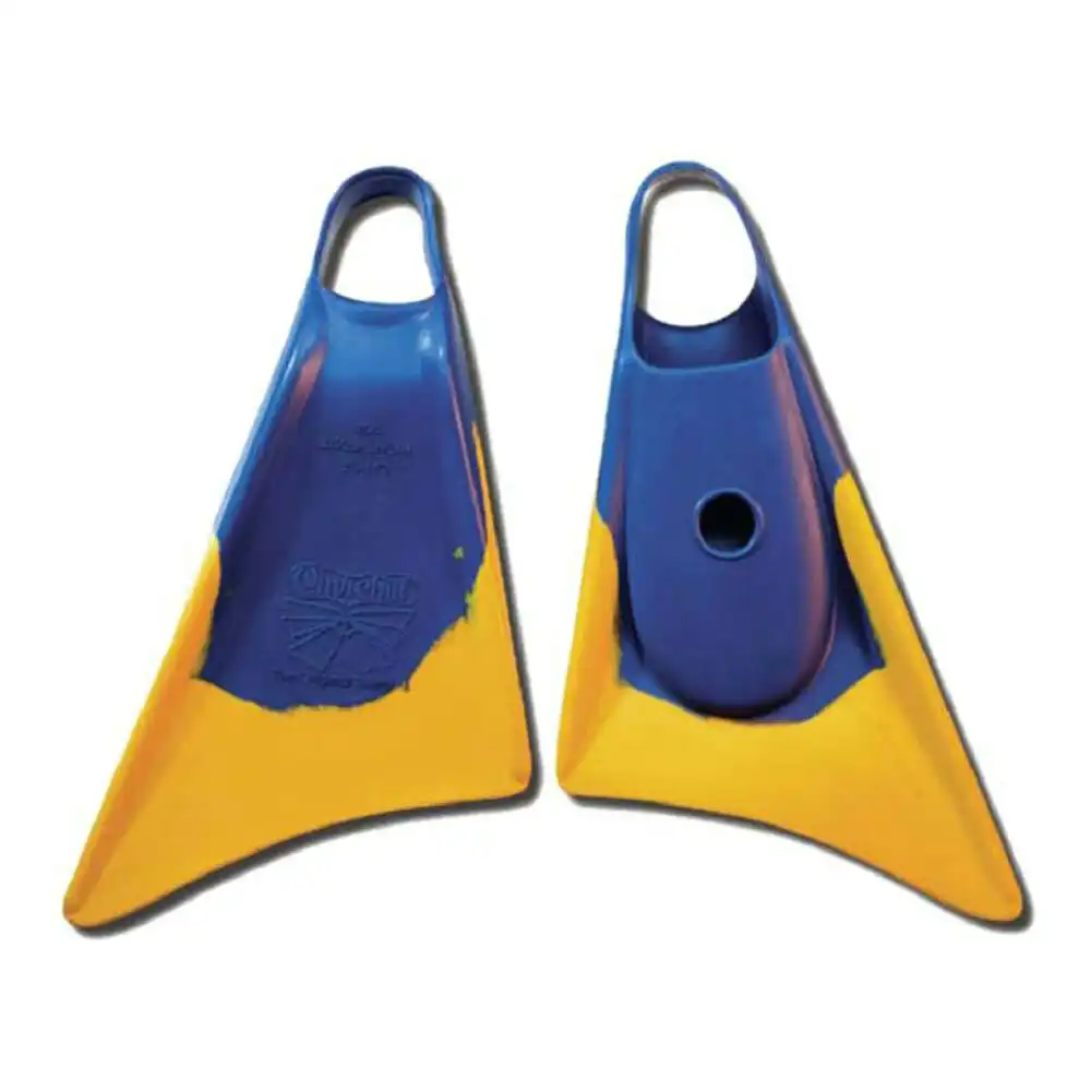 Makapuu Scuba Swimming Fin US 5-6.5 Small Rubber Training Flippers Blue/Yellow