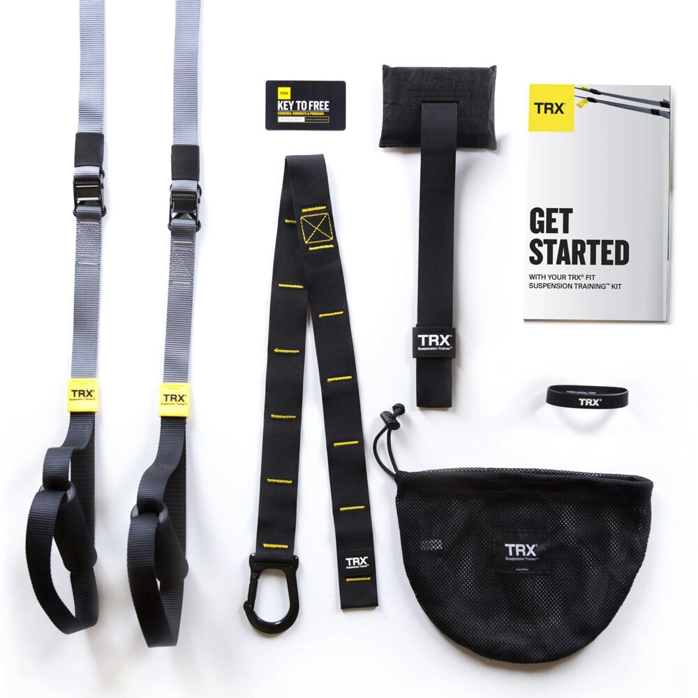 TRX Fit Suspension Trainer Home Exercise Kit w/ Straps/Door Anchor/Mesh Bag