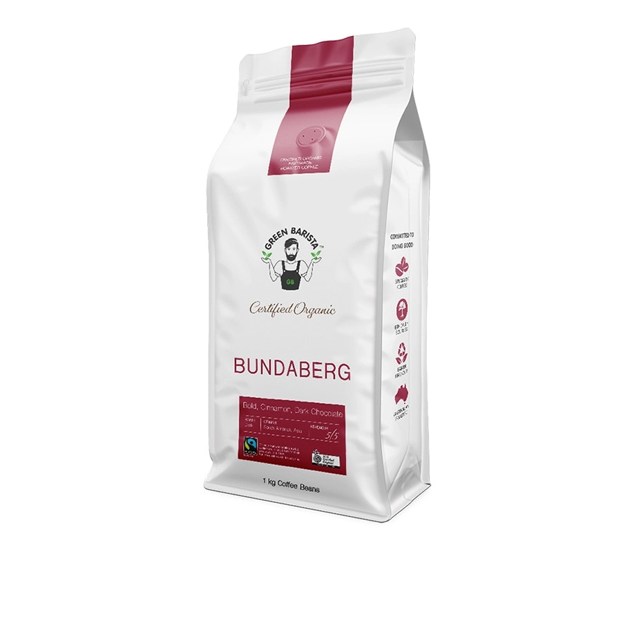 Green Barista Bundaberg Blend 1kg Coffee Beans Dark Roast Intensity 5 Hot Drink