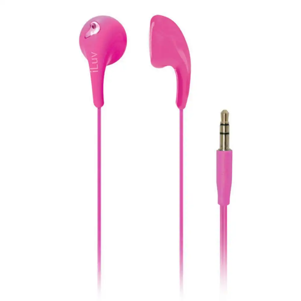 ILuv Pink Bubble Gum 2 Earphones Headphones In-Ear for iPhone Android MP3 iPod