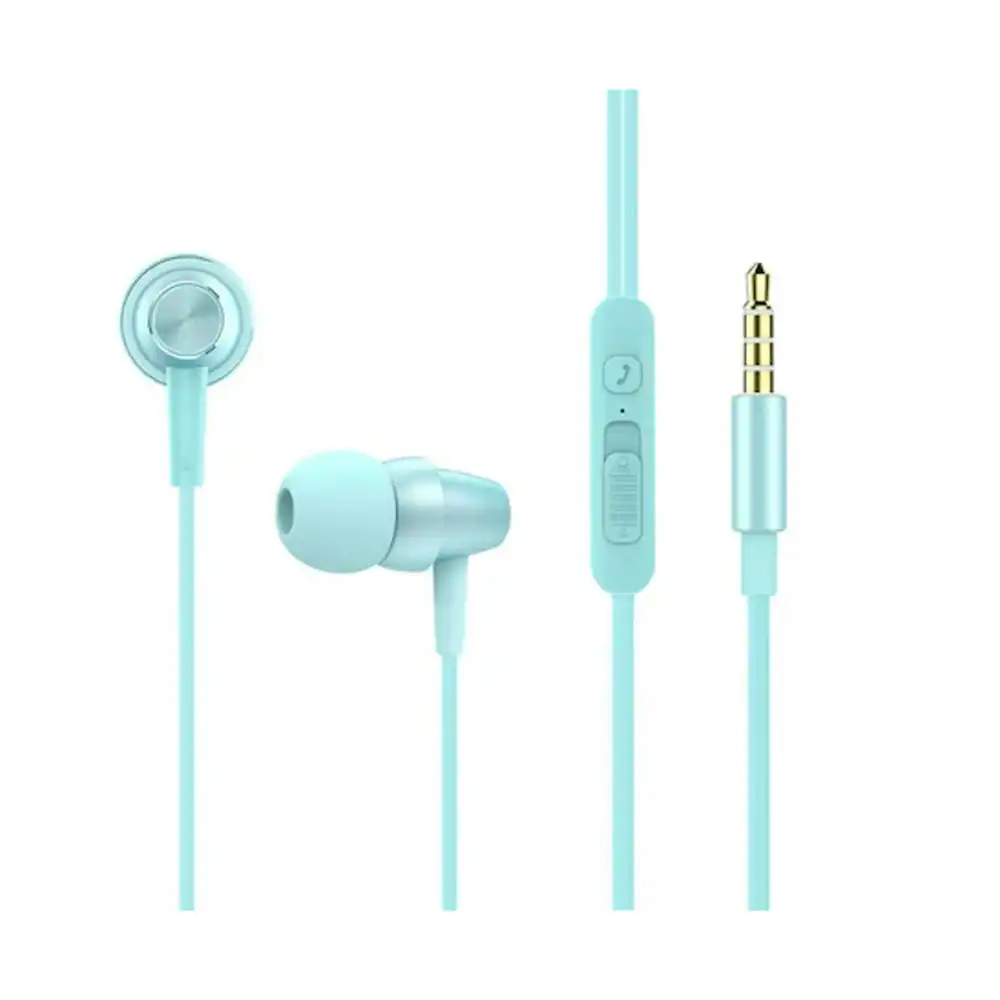 Xipin 3.5mm In-Ear Metal Earphones 1.2m Headset Headphones w/Microphone Blue
