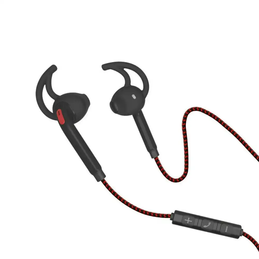 Xipin 3.5mm Ear Hook 1.2m Sports/Gym Headphone/Earphone w/Mic/Vol Control BLK
