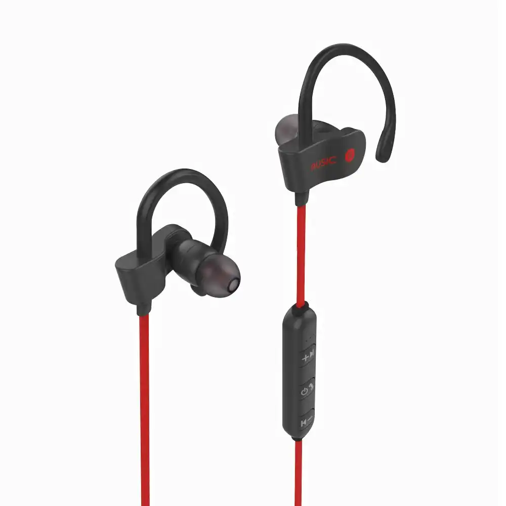 Sansai Wireless Bluetooth Sport In-Ear Earphones w/ Mic for Smartphones Black/RD