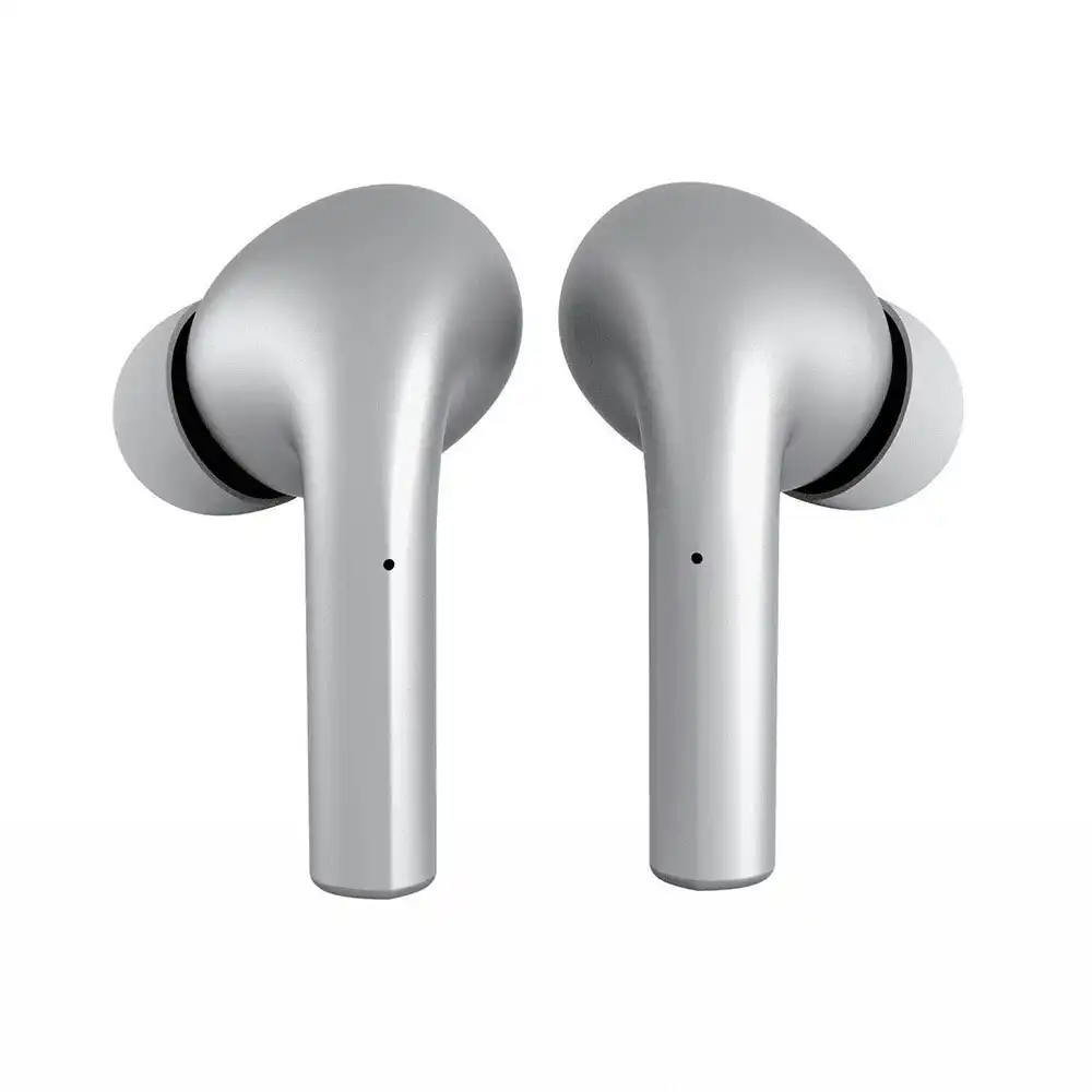 MokiPods True Wireless Earbuds Bluetooth In Ear earphones/Pods  w/Mic Silver