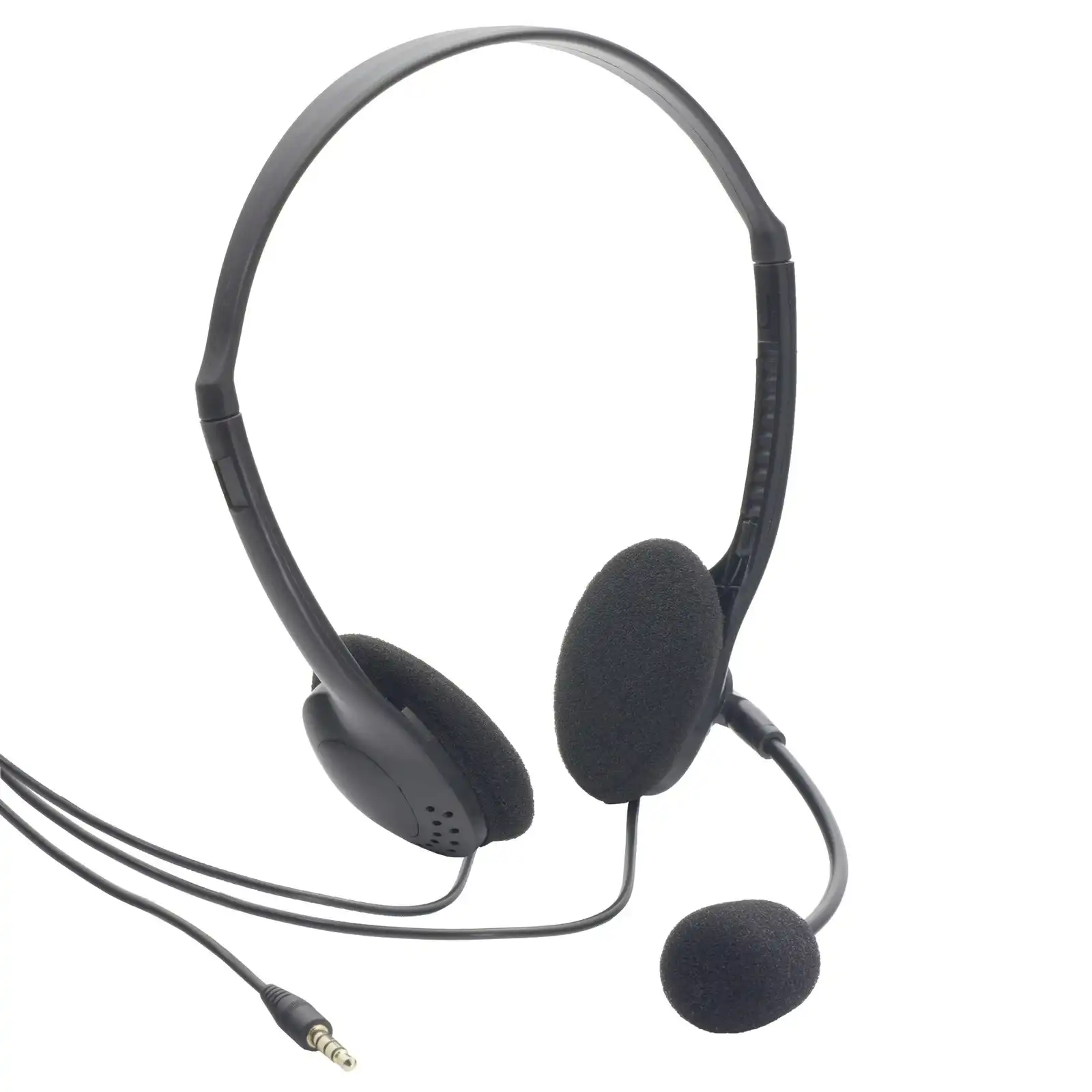 Moki On Ear Lite Headphones Headset w/ Mic Boom/3.5mm Plug for VOiP Calls/PC