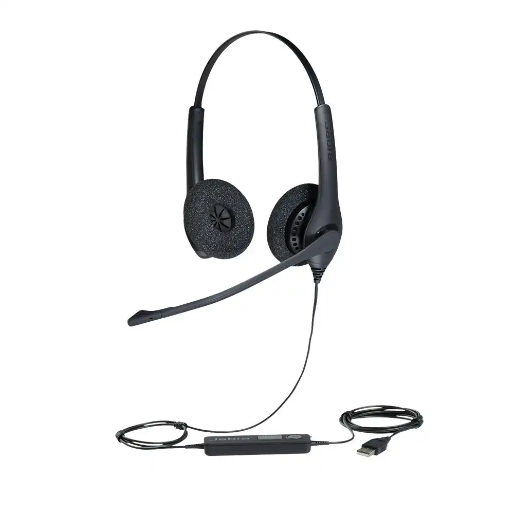 Jabra Corded Biz 1500 UC Duo USB-A Wired Headset w/Noise-Cancelling Microphone