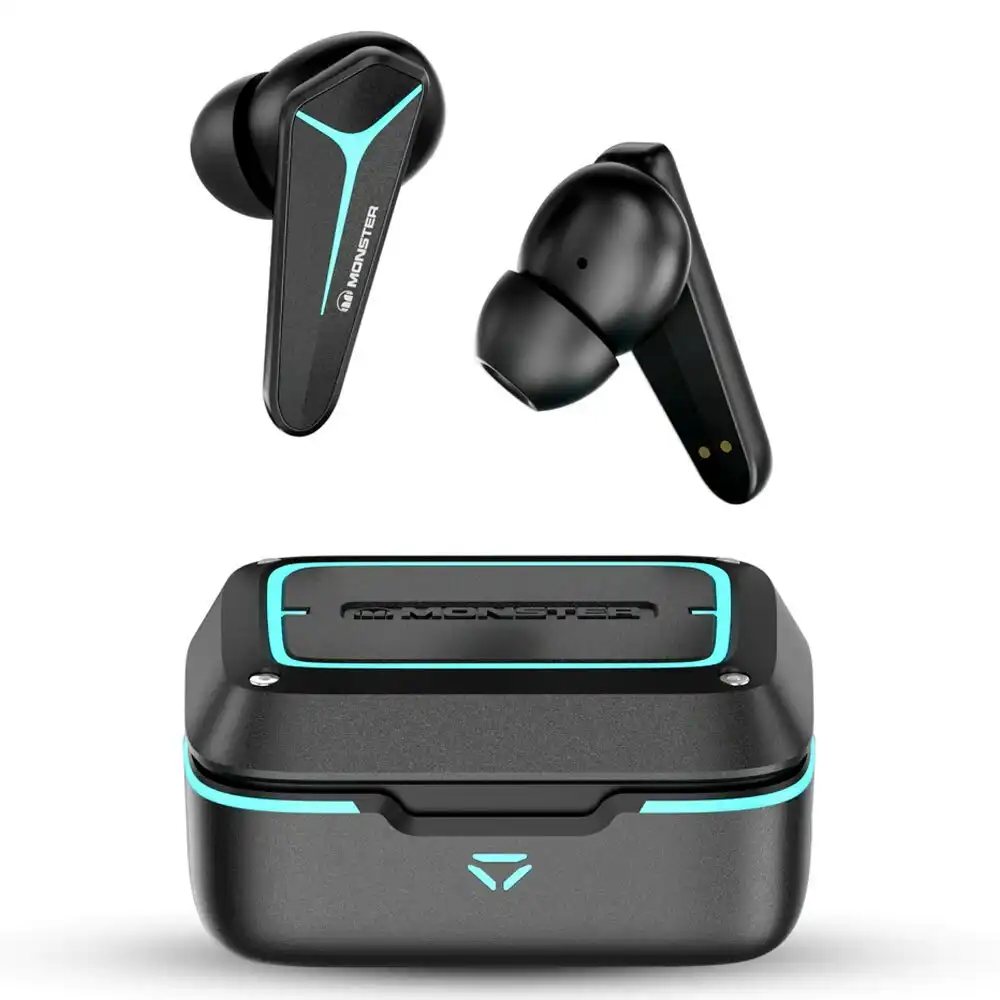 Monster Mission V1 TWS Wireless Bluetooth In-Ear Earbuds/Earphones w/Mic Black