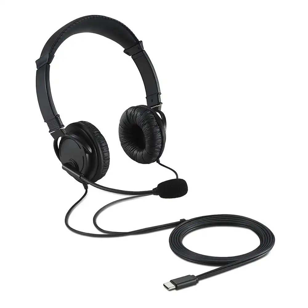 Kensington Hi-Fi USB-C Wired Headphones w/ Microphone For Laptop/Notebook Black