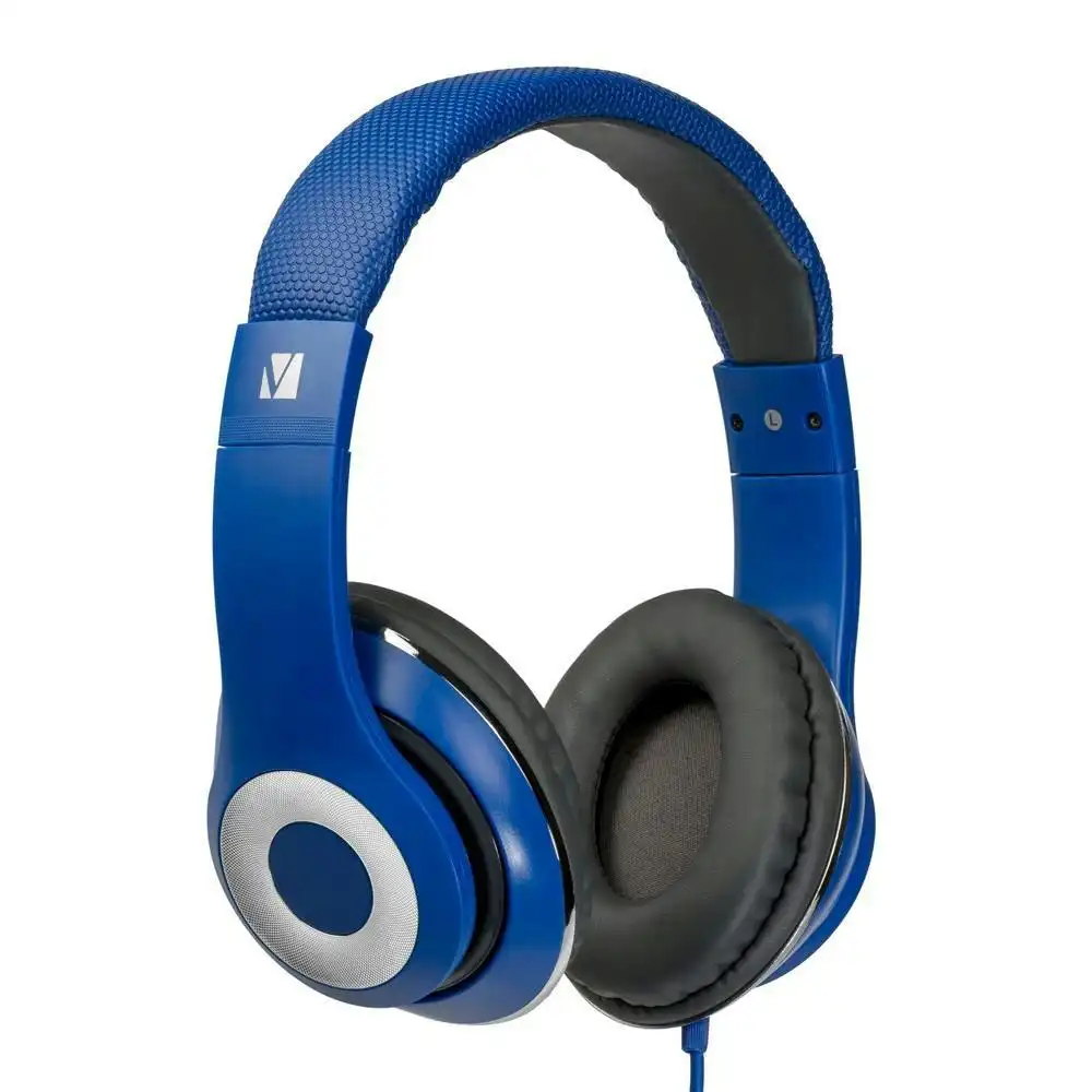 Verbatim Class Over-Ear Gaming/Multimedia/Music Headphones w/Mic/3.5mm AUX Blue