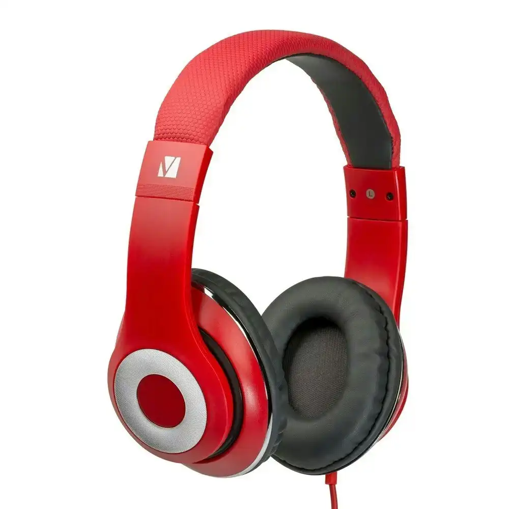 Verbatim Urban Sound Gaming/Multimedia Headphones Over Ear V100C w/3.5mm AUX Red