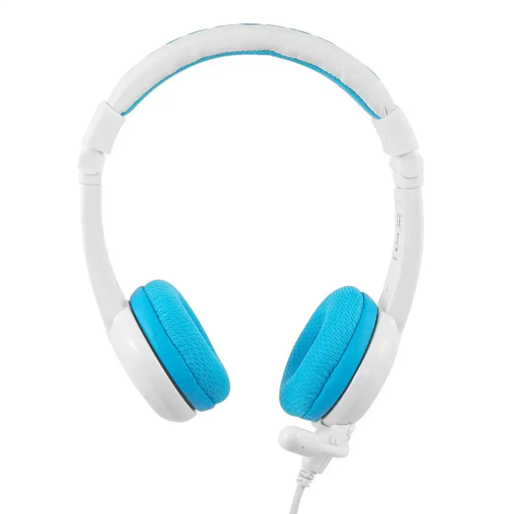 Buddyphones School Plus Wired Headphones/Headset w/ Boom Mic Blue Kids
