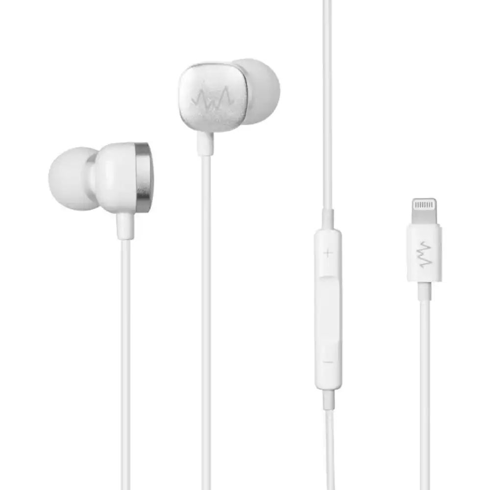 Wave Corded In-Ear Headphones/Earphones For Apple iPhone 14 Pro Max/iPad White