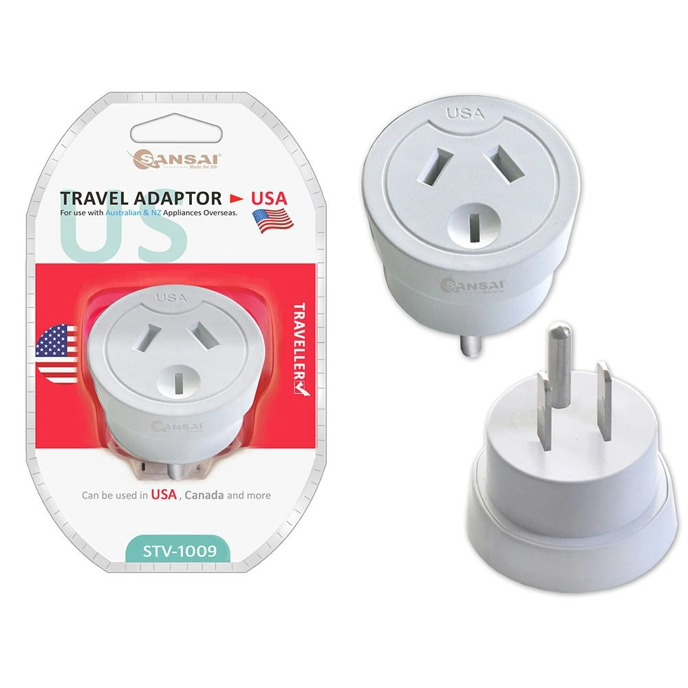 Sansai Australia/NZ Travel Adaptor STV-1009 240V f/ US/USA/Canada/United States