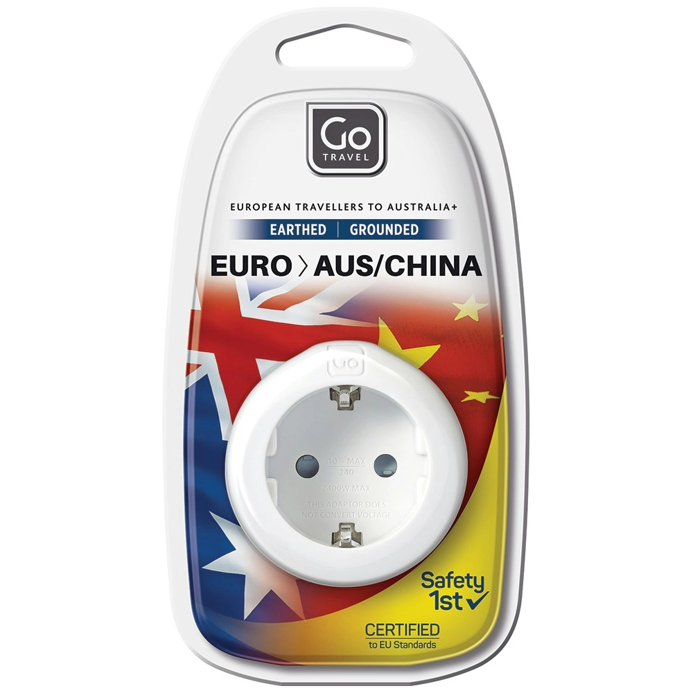 Go Travel EUROPE To AU/NZ/CHINA Adapter 3 Pin Wall Power Plug Outlet Socket