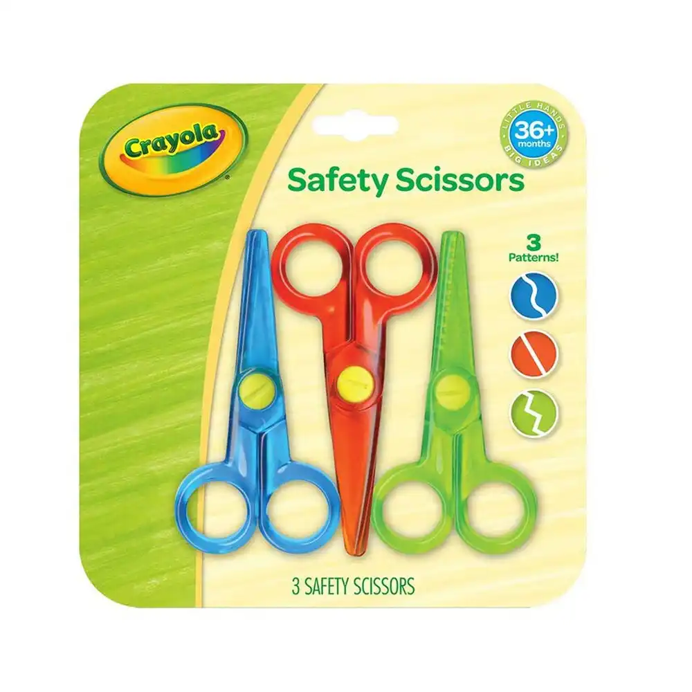 3pc Crayola My First Safety Plastic Cutting Scissors Craft Kids/Children 36m+