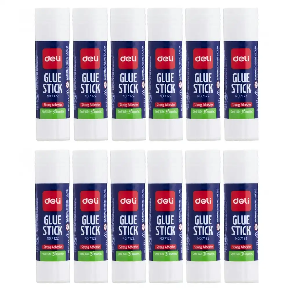 12x Deli 36g Glue Stick Paste Washable Acid Free Adhesive Craft School/Office