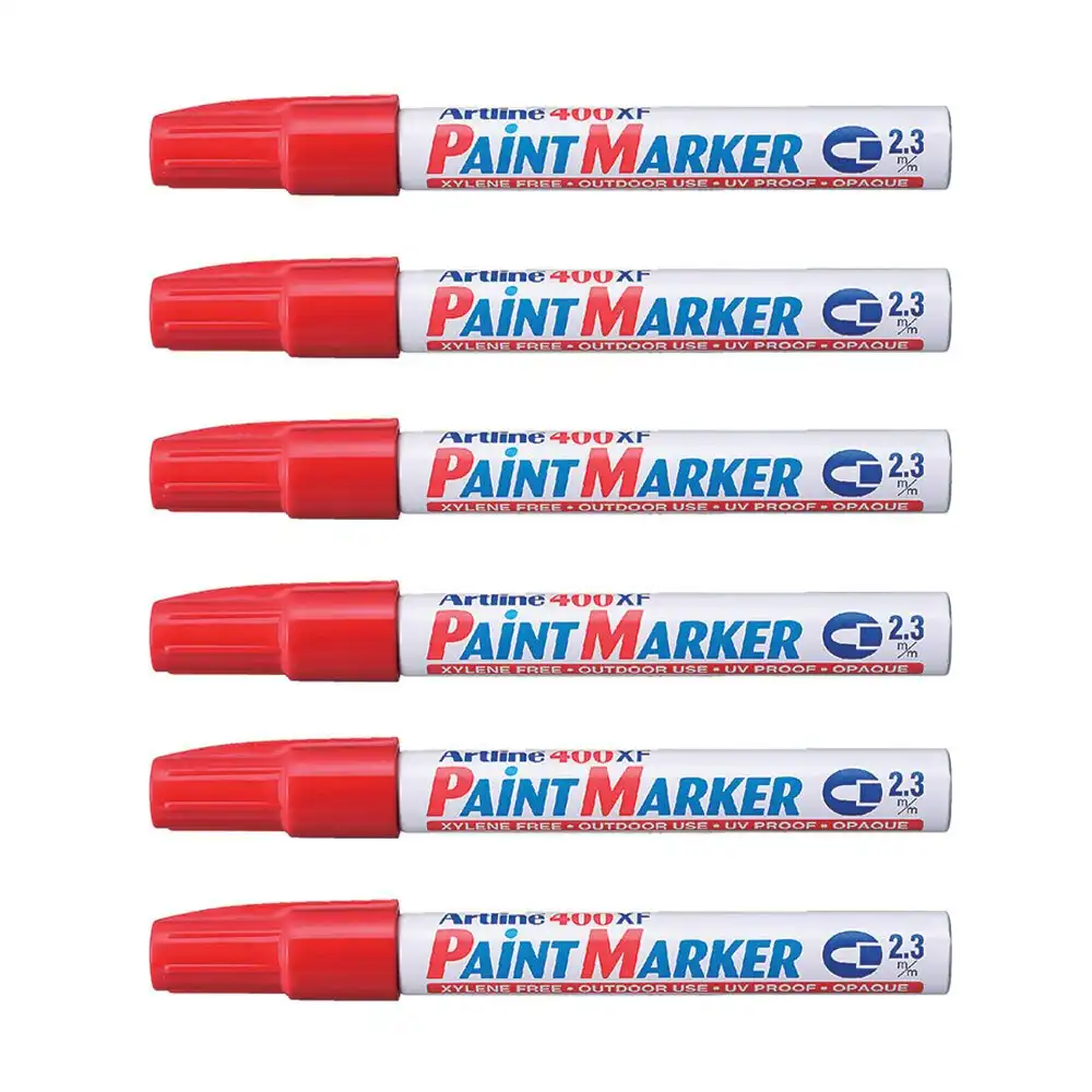 12PK Artline 400 Permanent Paint Marker 2.3mm Bullet Nib - Red