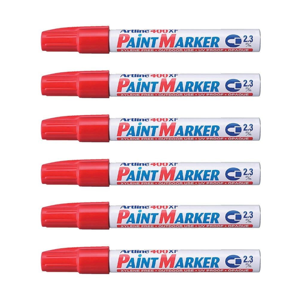 12PK Artline 400 Permanent Paint Marker 2.3mm Bullet Nib - Red