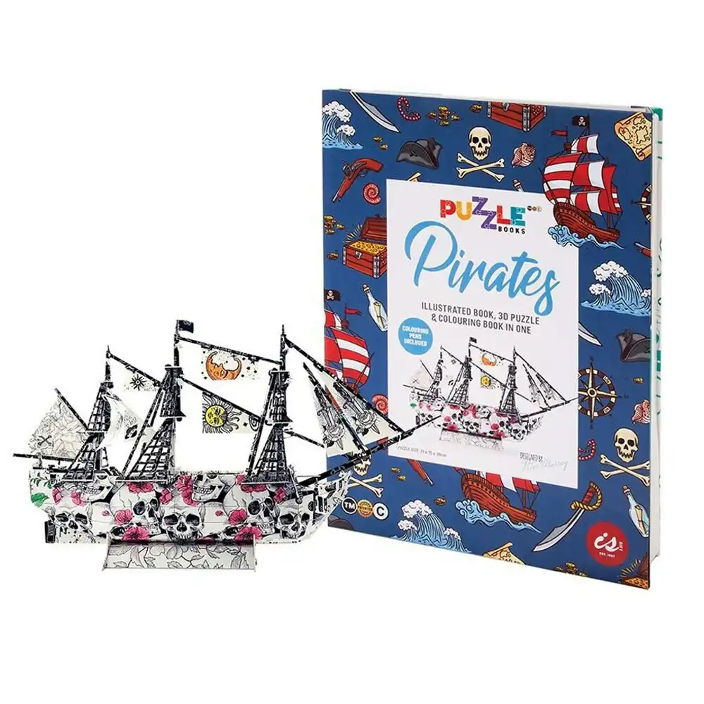 Isgift DIY Puzzle Story Book Pirate Ship 3D Puzzle Model Kids Drawing/Colouring