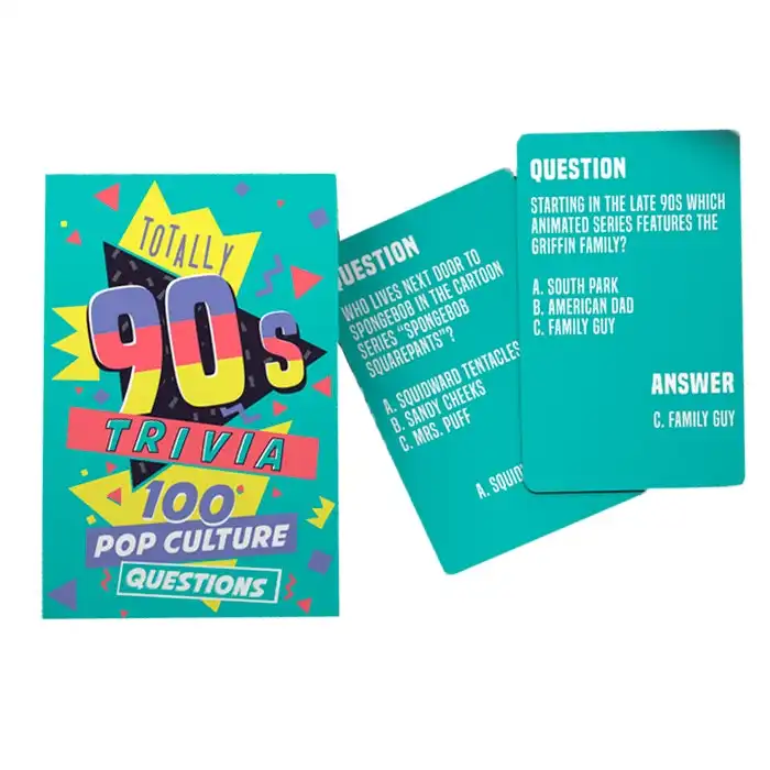 Gift Republic Pop Culture Party 90s Trivia Quiz Knowledge Family Play Card Game