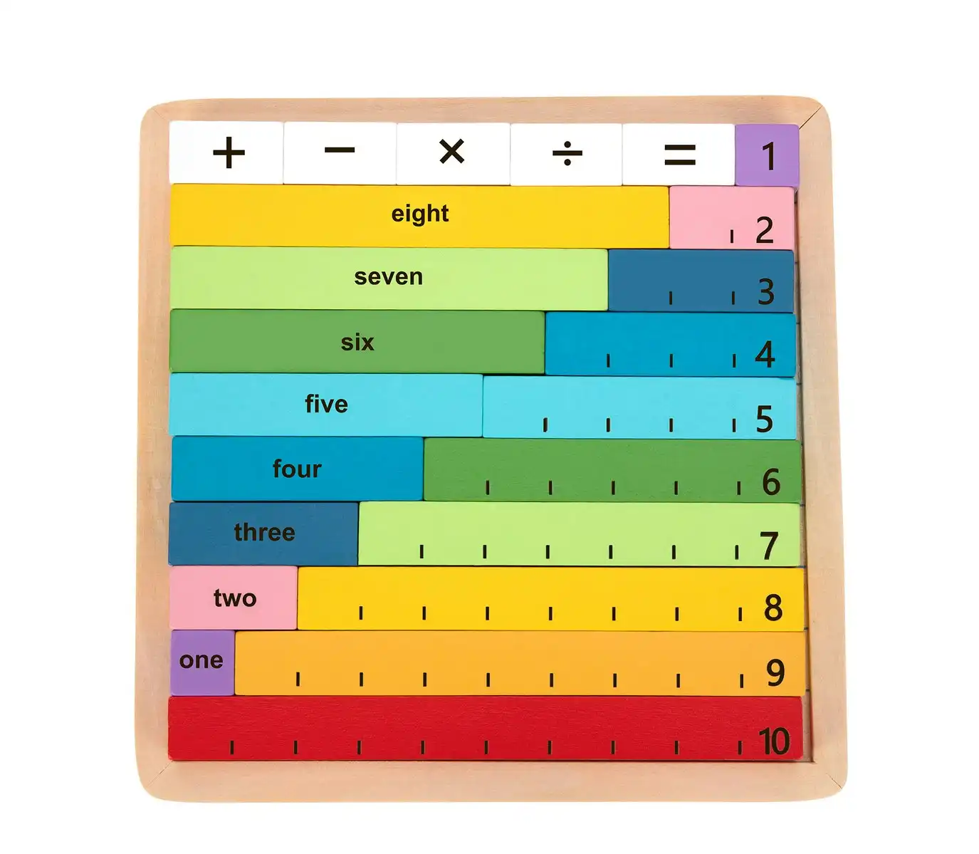 Tooky Toy Maths Learning Rods Counting/Educational Game Board Kids/Toddler 3+