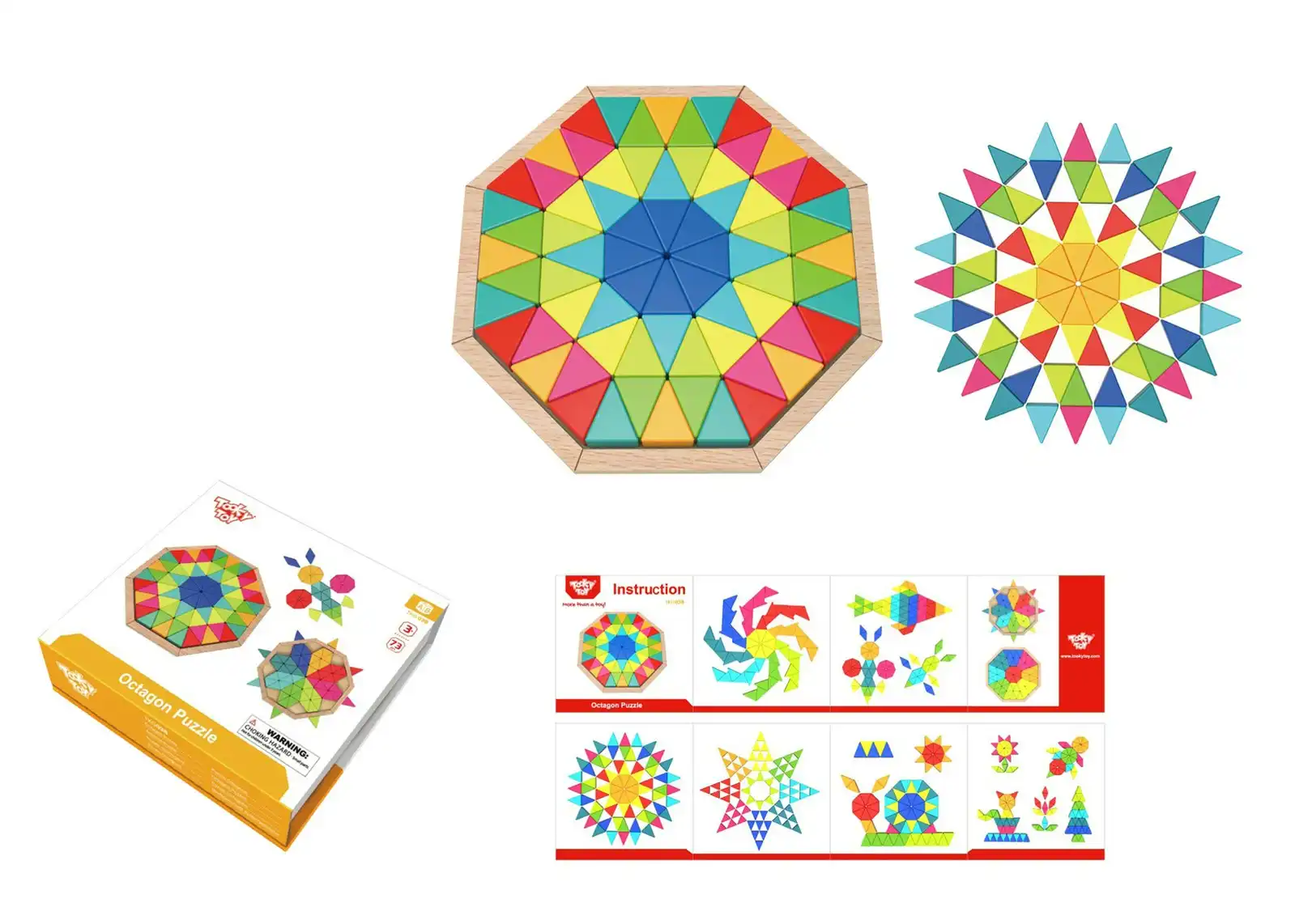 Tooky Kids/Children's Octagon Mosaic Advanced Coordination Thinking Puzzle 3+