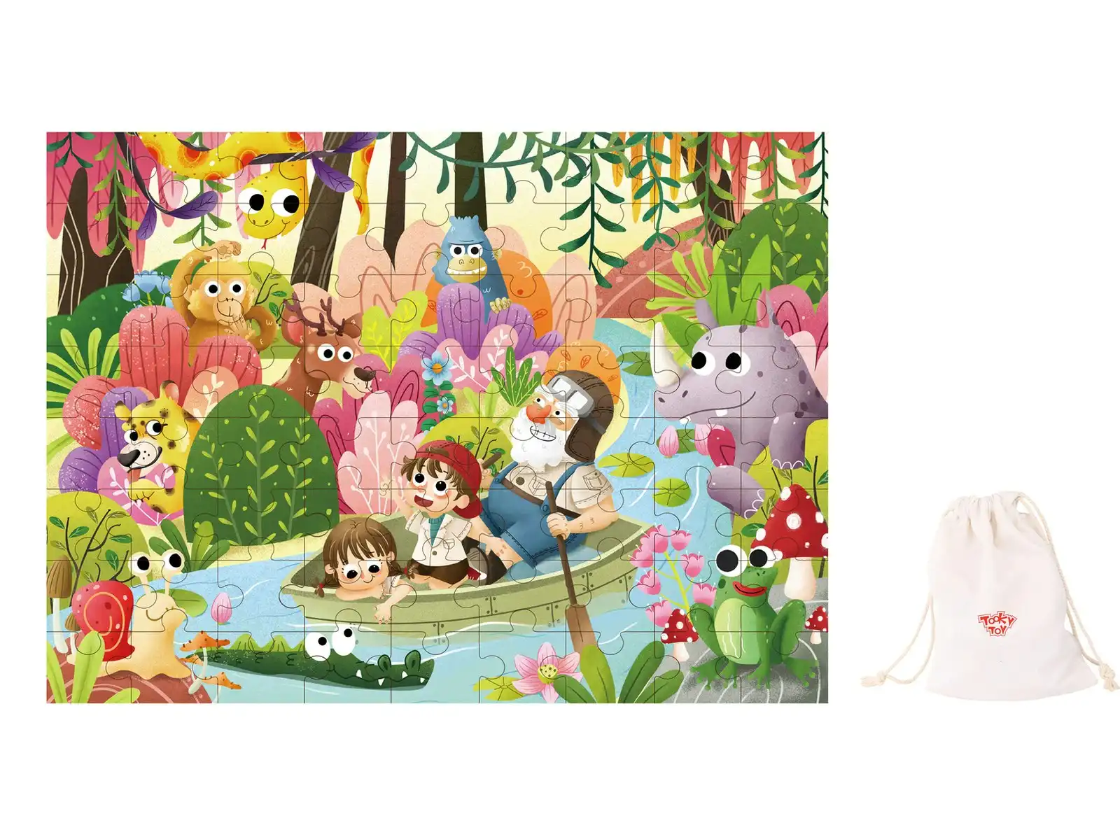 72pcs Tooky Toy Rainforest Scene Kids/Children's Junior Jigsaw Puzzle Set 3+