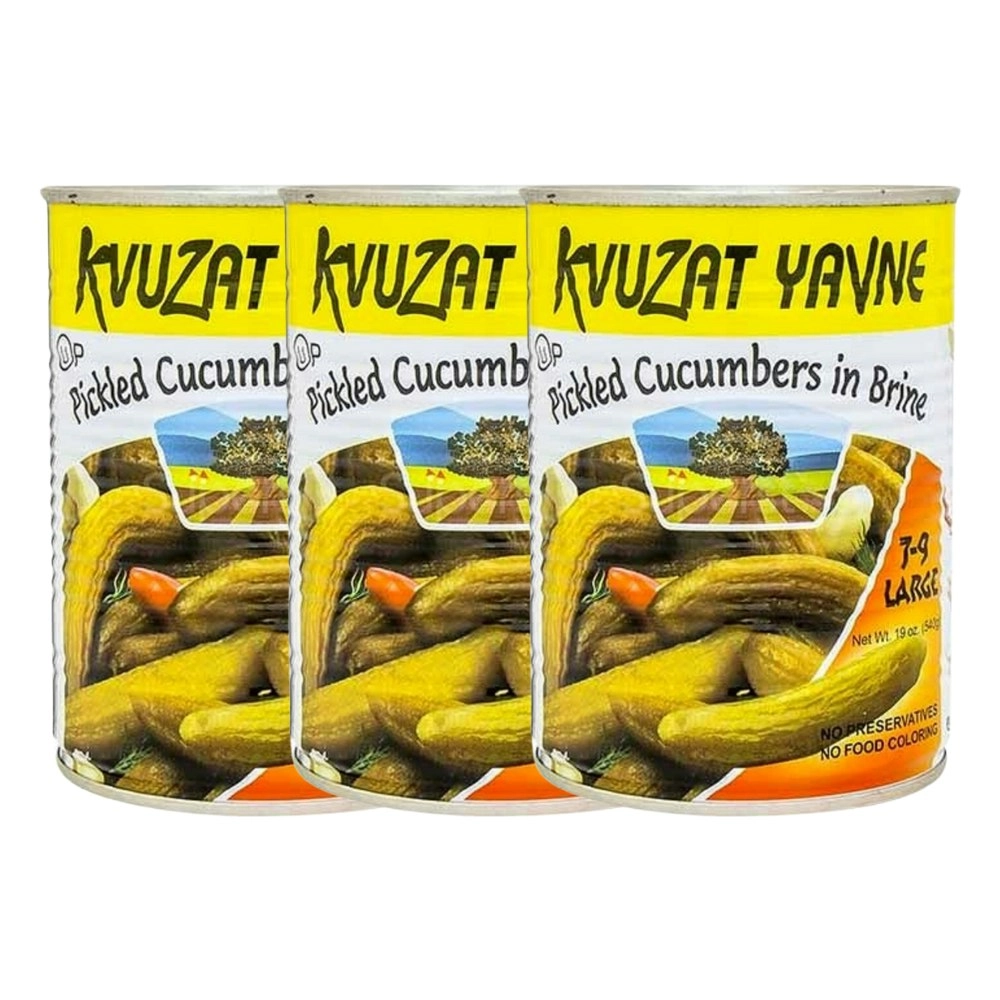 Kvuzat Yavne Pickled Cucumbers in Brine 540g x 3