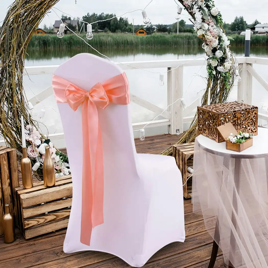 Traderight Group  50x Satin Chair Sashes Cloth Cover Wedding Party Event Decoration Table Runner (ED0911-50-CO)