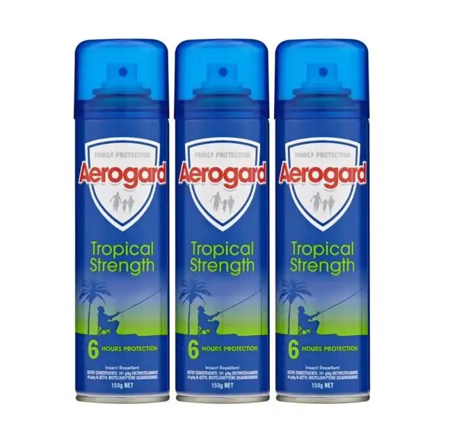 3 Pack Aeroguard Tropical Strength 150g