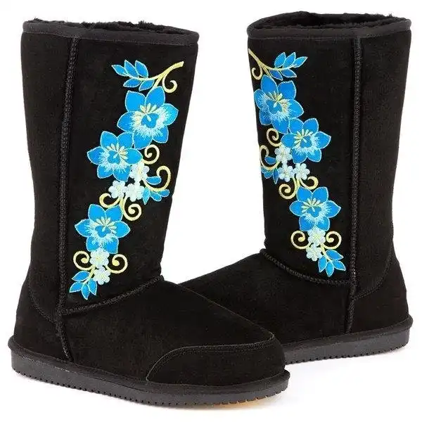 Stitch Embroidered Tall Boots